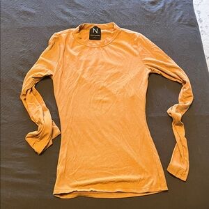 Naked Wardrobe Long Sleeve Tee in Tan